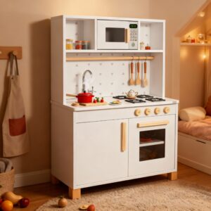 Armário Infantil de Brinquedo com Fogão e Microondas