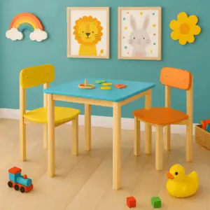 Mesa Infantil Escolar C/2 Cadeiras Educativa