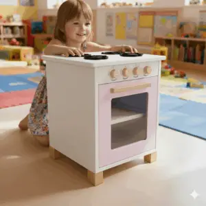 Fogão Infantil de Madeira Mundo de Imaginação | Brinquedo Educativo Realista