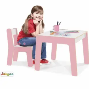 Mesa Educativa Infantil Com Cadeira Para Brincar Rosa
